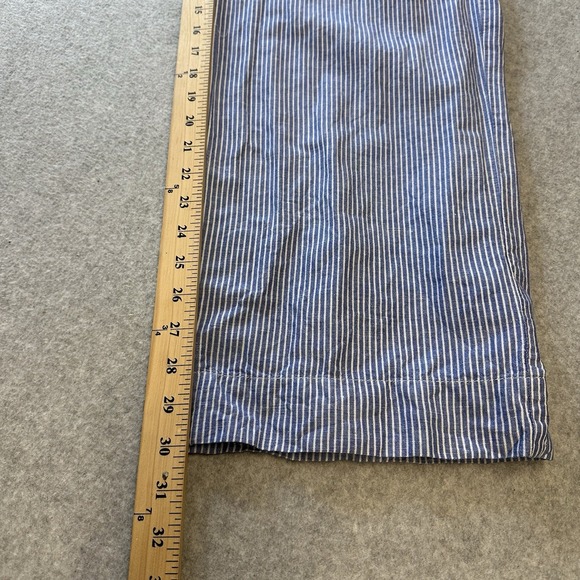 Talbots The Easy Drawstring Blue White Striped Linen Blend Pants Women's Size 12 - Picture 6 of 9